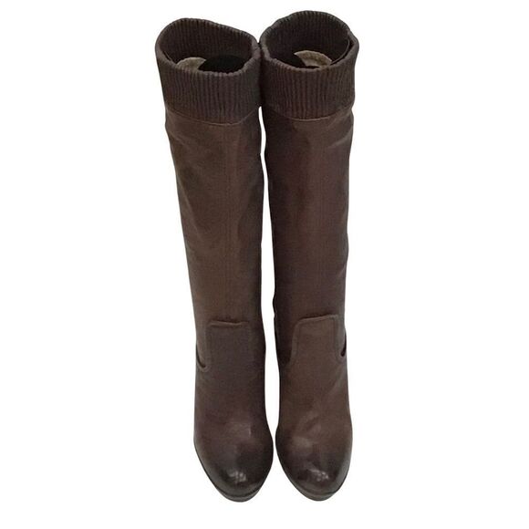 FRYE Leather Scrunch Brown Boots, Size 6.5 - Picture 4 of 12